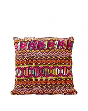 Multicolor Geometric Pattern Cushion Cover - 18" Multi