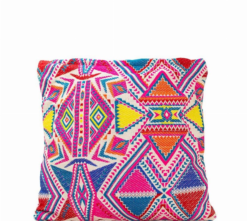 Pink Geometric Pattern Cushion Cover - 24" Pink