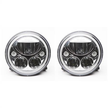 PAIR OF 7IN ROUND VORTEX LED HEADLIGHT W/LOW-HIGH-HALO DRIVER/PASSENGER