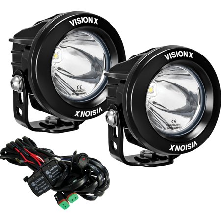 PAIR OF 3.7IN SINGLE SOURCE 10 WATT LIGHT CANNON CG2 INCLUDING HARNESS INCL DT C