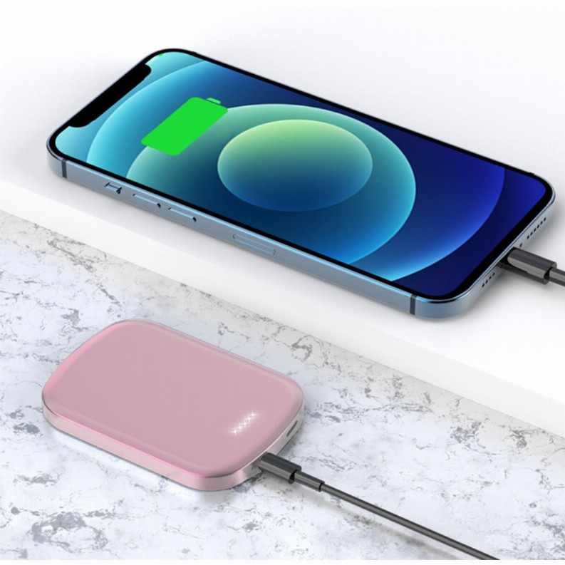 Chargomate Magnetic Portable Wireless Charger And Power Bank For Apple And Android - Metallic Pink