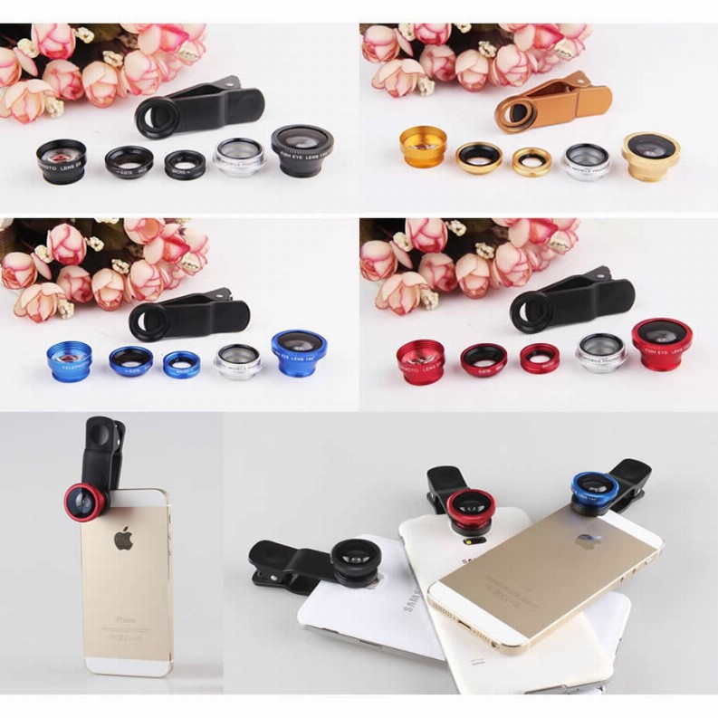 Clear Image with 5 Clip and Snap Lens for your Smartphone - Red