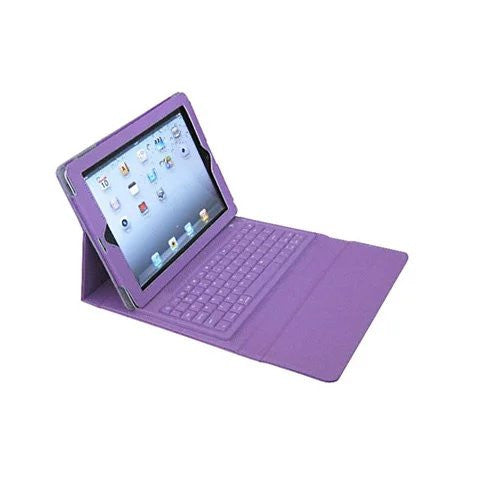 iPad Portfolio with built in Bluetooth keyboard for iPad 2/3/4 - Purple