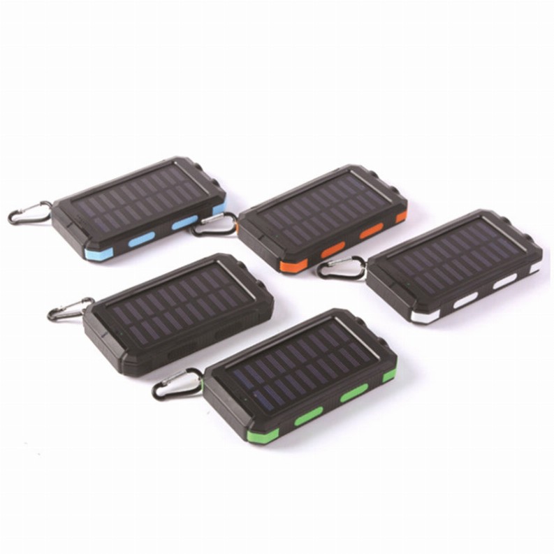 Jumbo Capacity 20,000 mAh Waterproof Solar Power Bank - Black