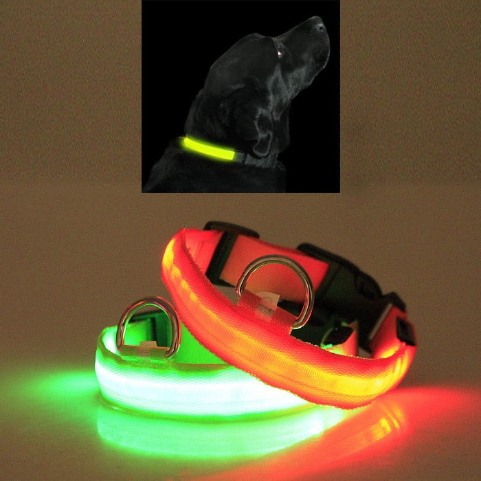 LED PET Safety Halo Style Collar - Medium Green