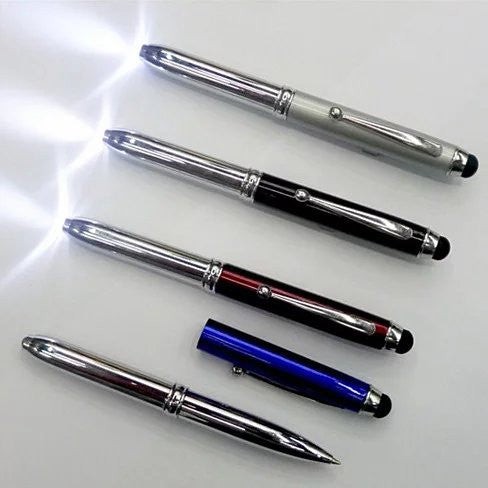 Light Us Stylus with 3 in 1  features - Stylus, Pen and Led Light - Black