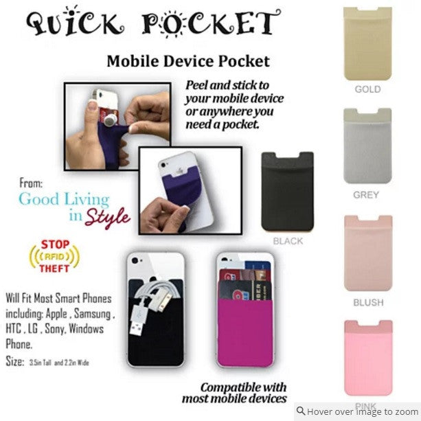 Quick Pocket For Every Smart Phone With RFID Protection - Gold