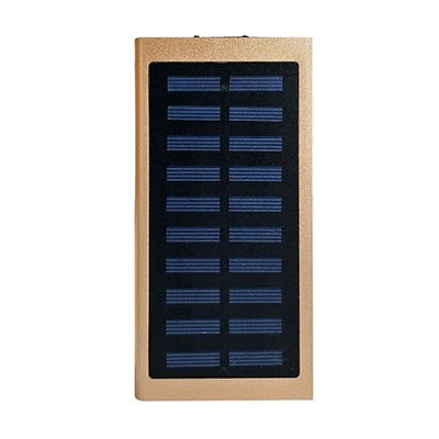 Slim Giant Solar Power Extender For All Gadgets With 2 USB Ports - Gold