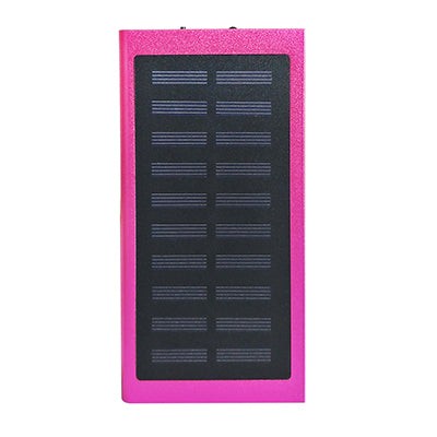 Slim Giant Solar Power Extender For All Gadgets With 2 USB Ports - Hot Pink