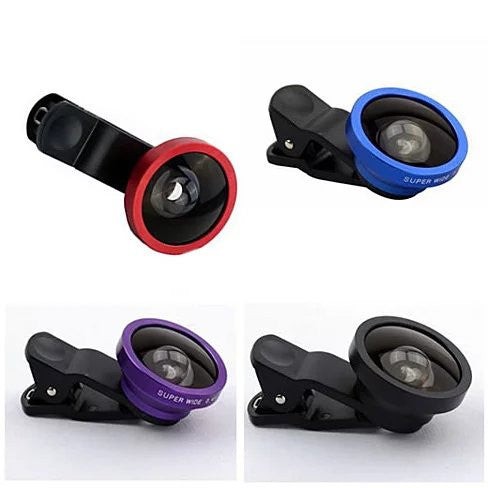 SUPER WIDE Clip and Snap Lens for iPhone and any Smartphone - Red