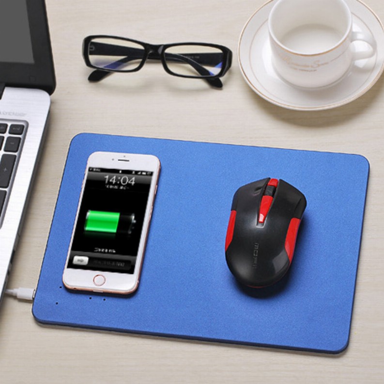 Superpower Pad 2 In 1 iPhone Wireless Charger, And Mouse Pad - Blue