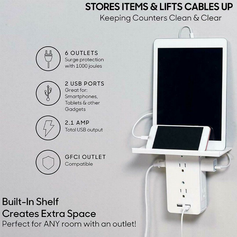 Executive Shelf Multi Charge Wall Outlet