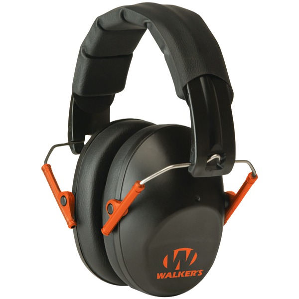 Walker's Game Ear GWP-FPM1-BKO PRO Low-Profile Folding Muff (Black/Orange)