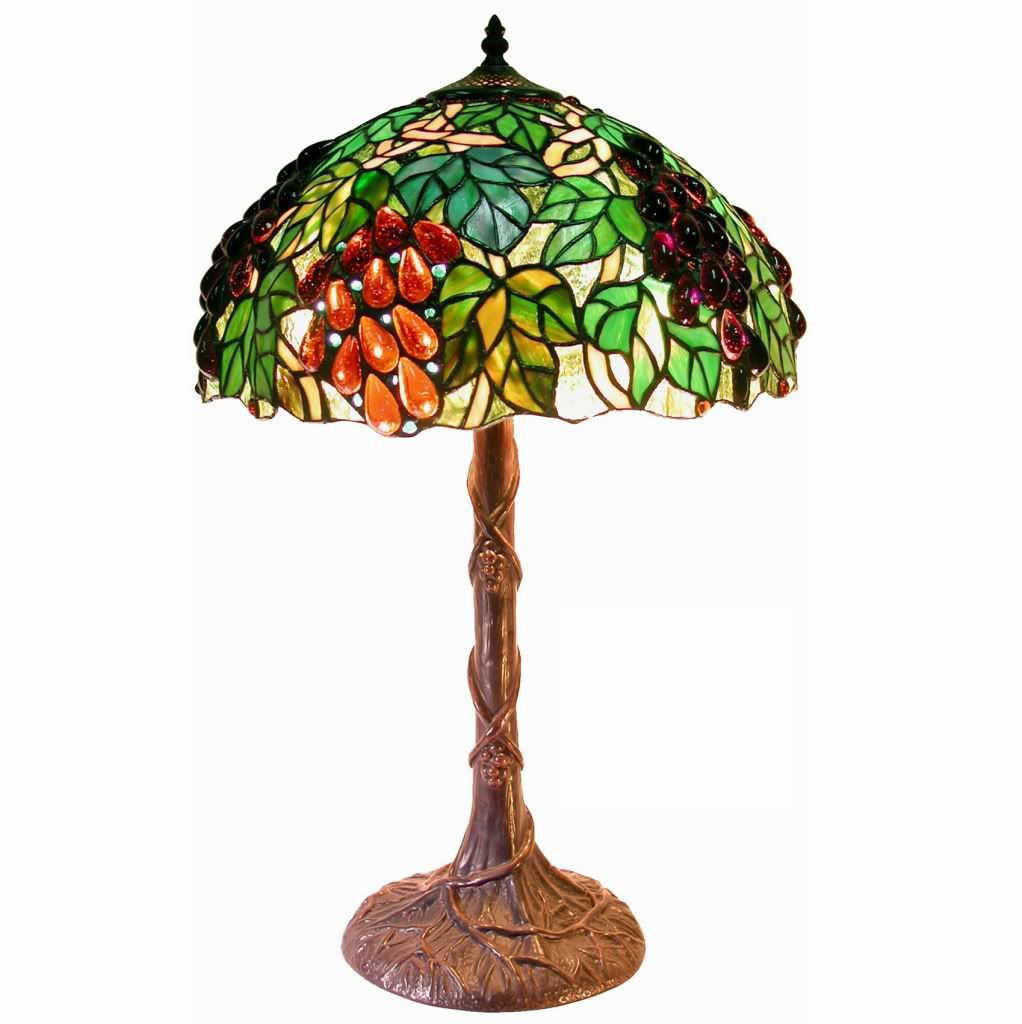 Tiffany-Style Jewel Grape Table Lamp