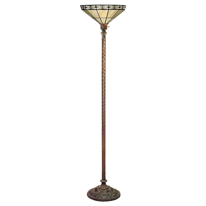 Tiffany-Style Mission Torchiere Lamp