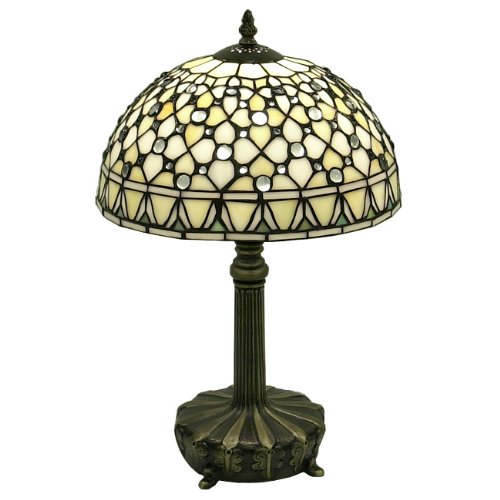 Tiffany-Style White Jewel Lamp