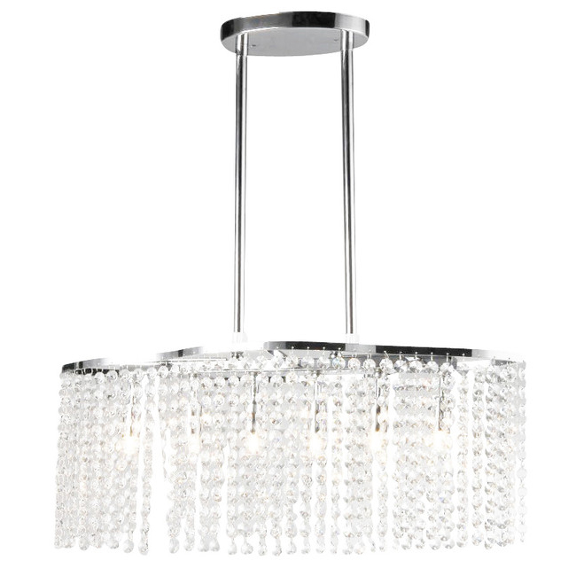 Tee Crystal 6-light Chrome Chandelier