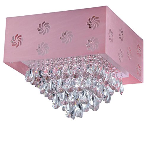 Pink Square Crystal Chandelier