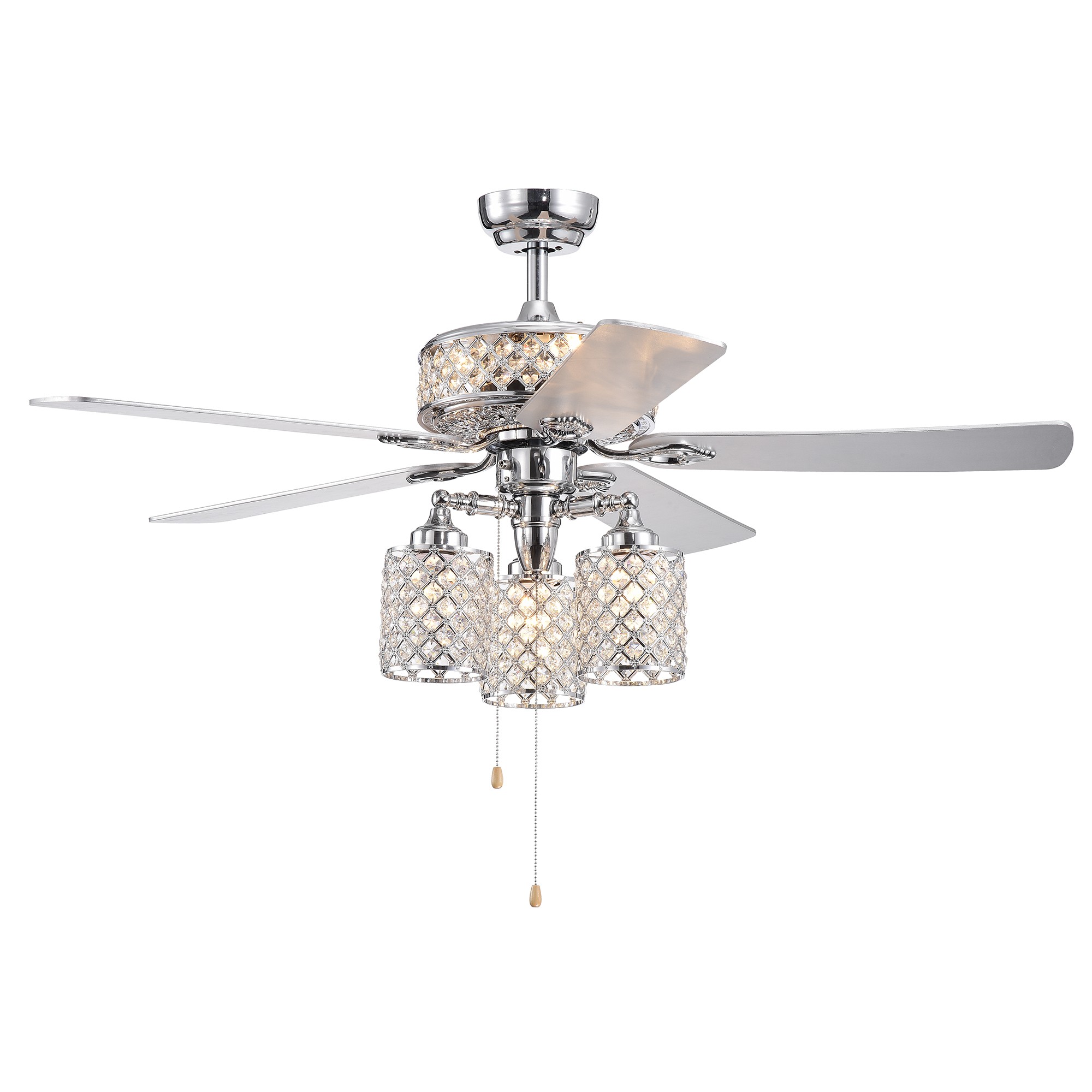 Silver Orchid Lang 52-inch 5-blade Chrome Lighted Ceiling Fan