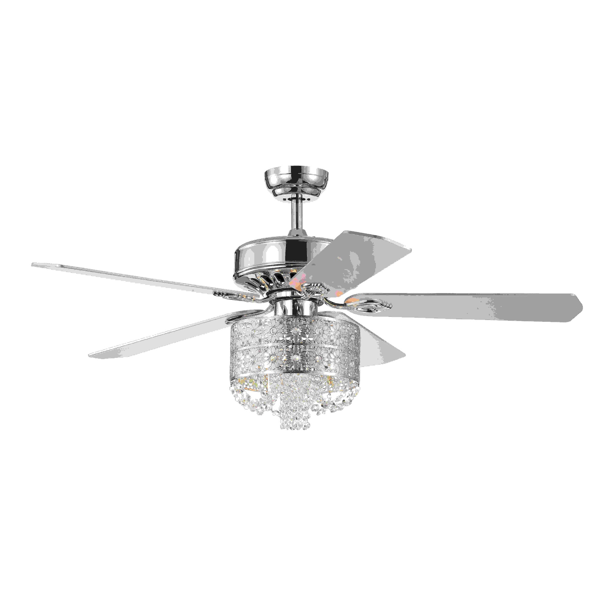 Silver Orchid Lang 52-inch 5-blade Chrome Lighted Ceiling Fan