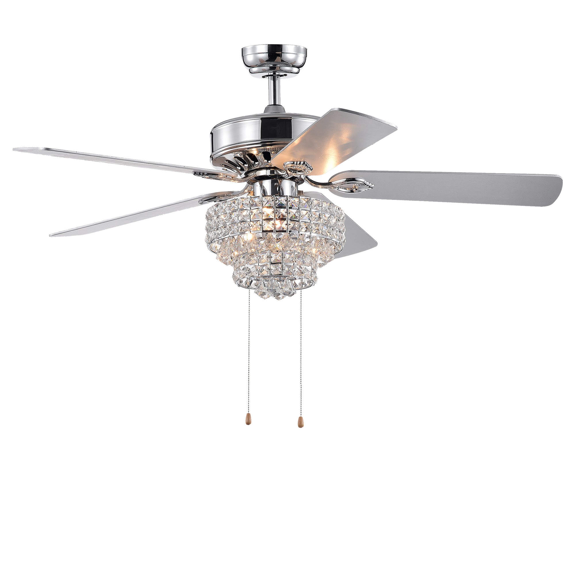 Bryanya 5-Blade 52-inch Chrome Lighted Ceiling Fans