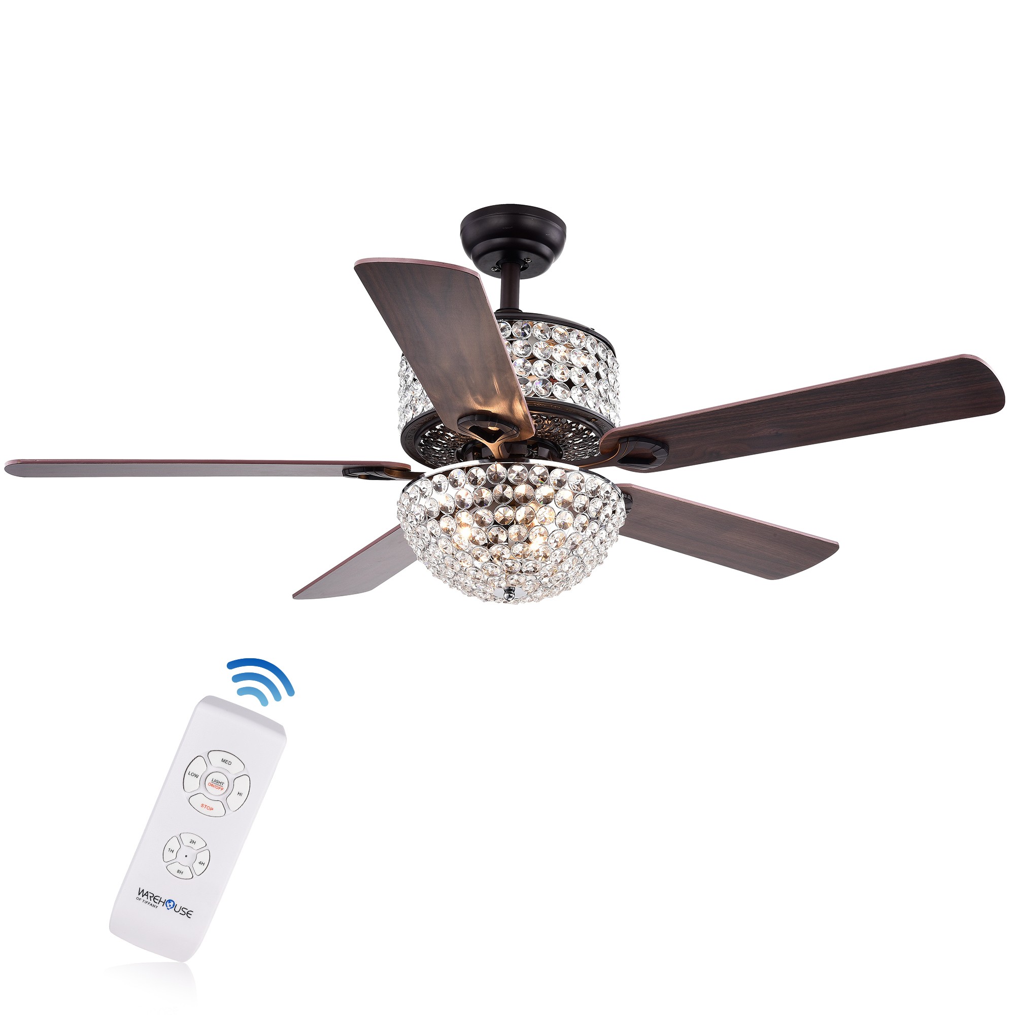 Silver Orchid Finlayson Chrome 5-blade 52-inch Lighted Ceiling Fan