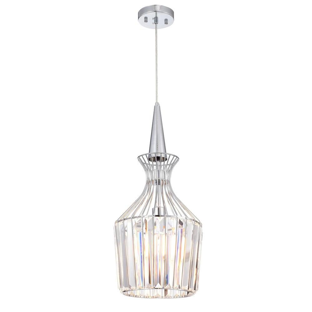 Lucent 12-inch Crystal White/Silver Pendant Lamp