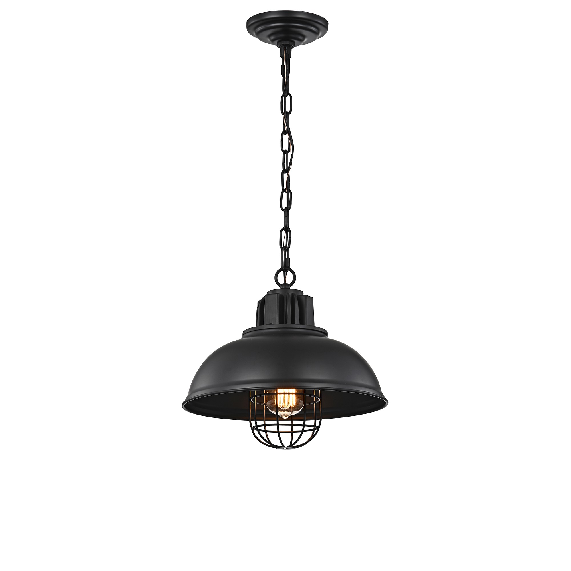 Almonte Matte Black Bowl Metal Shade 1-Light Pendant Light