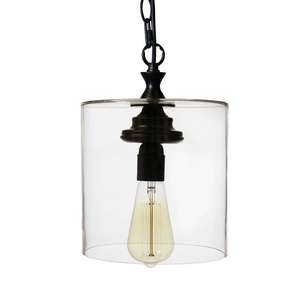 Warehouse of Tiffany Kostro 1-light Bronze and Glass Edison-style Lamp (Includes Bulb)