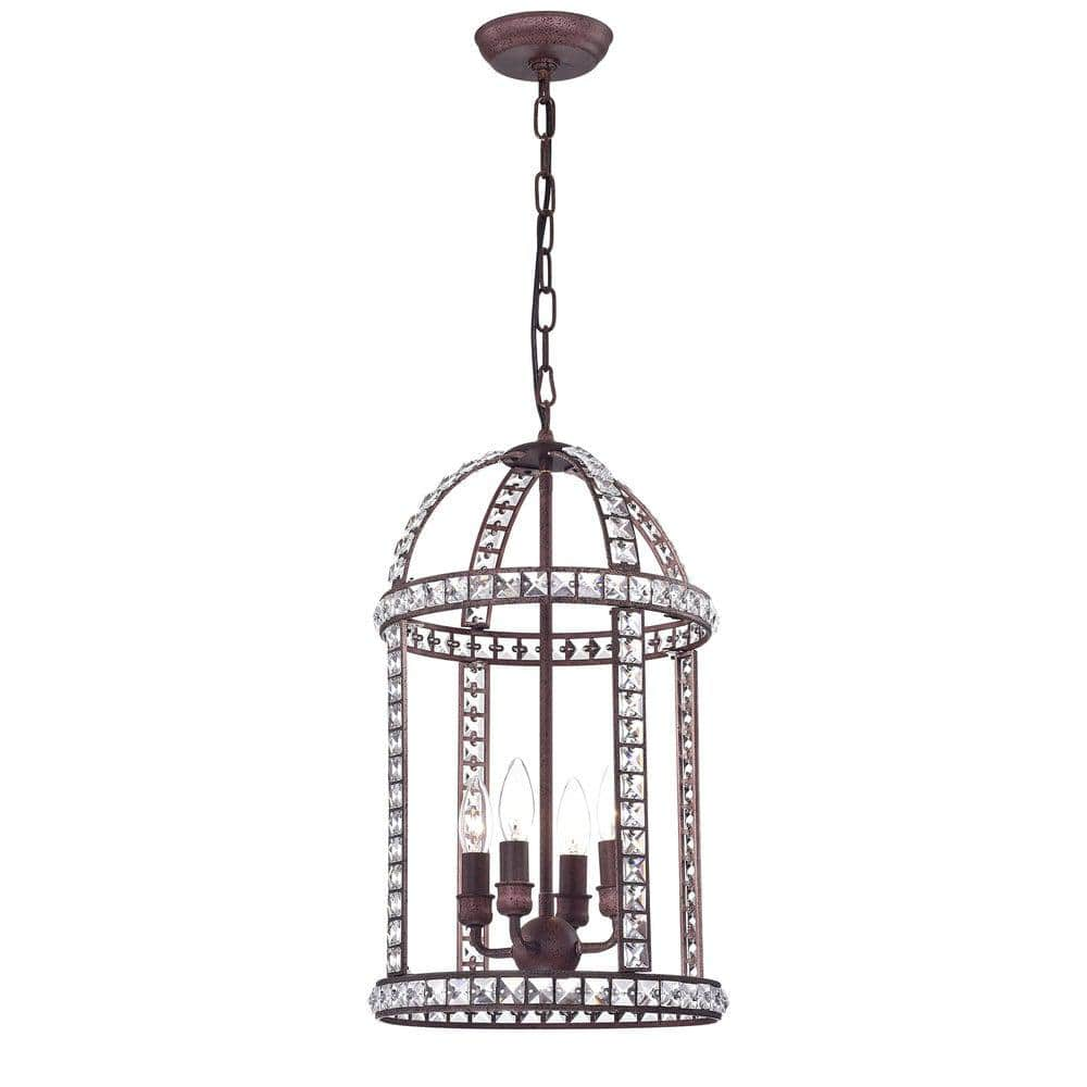 Sheri 4-Light Rustic Iron Pendant Lamp