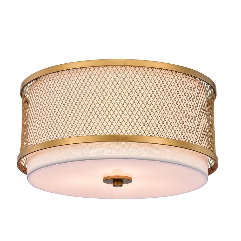 Julu Gold Semi-Flush Three Light Flush Mount Chandelier