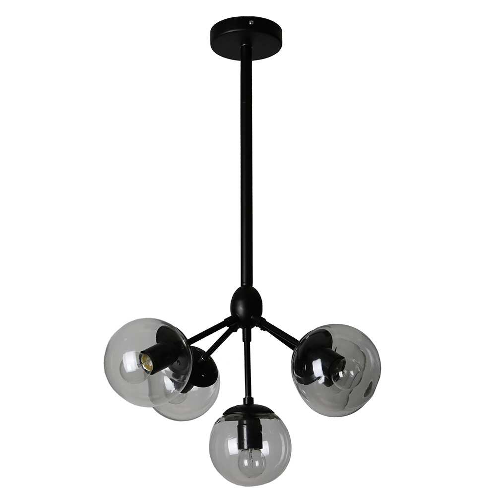 Enthen 5-Light Orb Black Chandelier Includes Light Bulbs