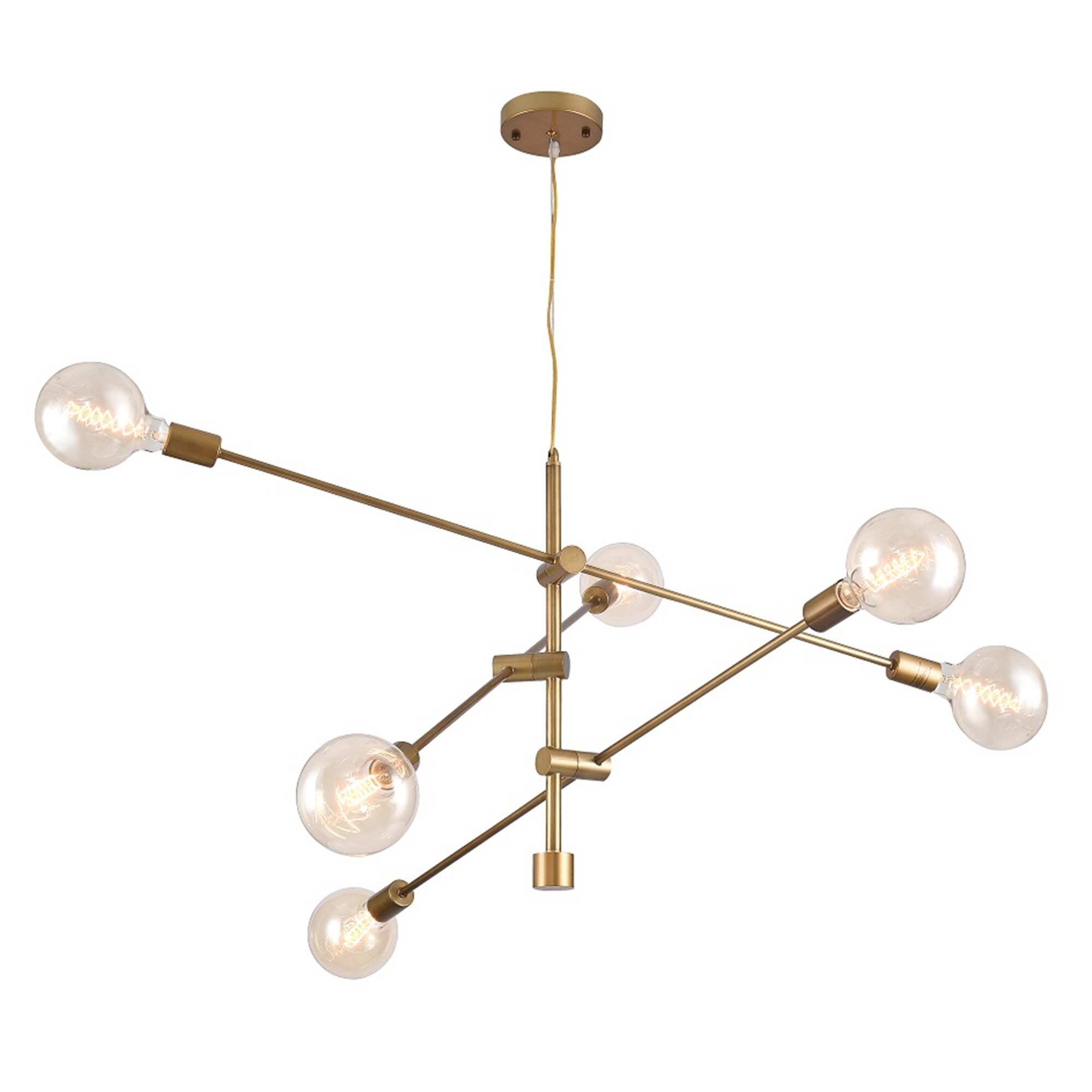 Rasmo Satin Gold 6-light Chandelier