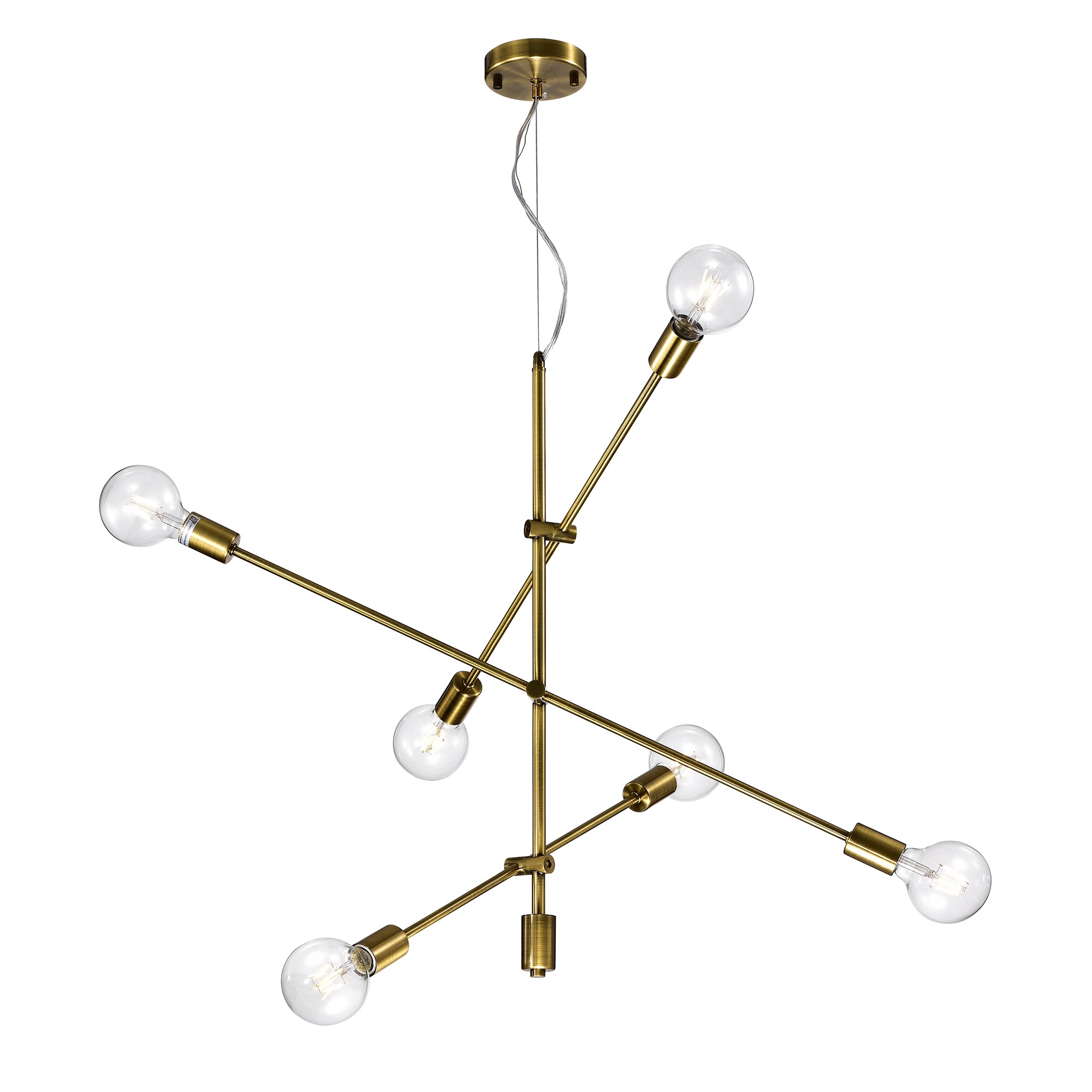 Vorka Bronze 6-Light Baton Chandelier