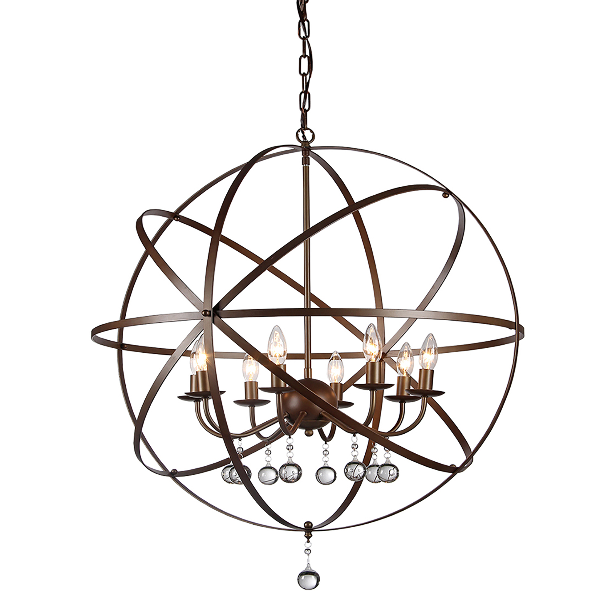 Jossie 8-light Crystal 30-inch Bronze-finish Chandelier