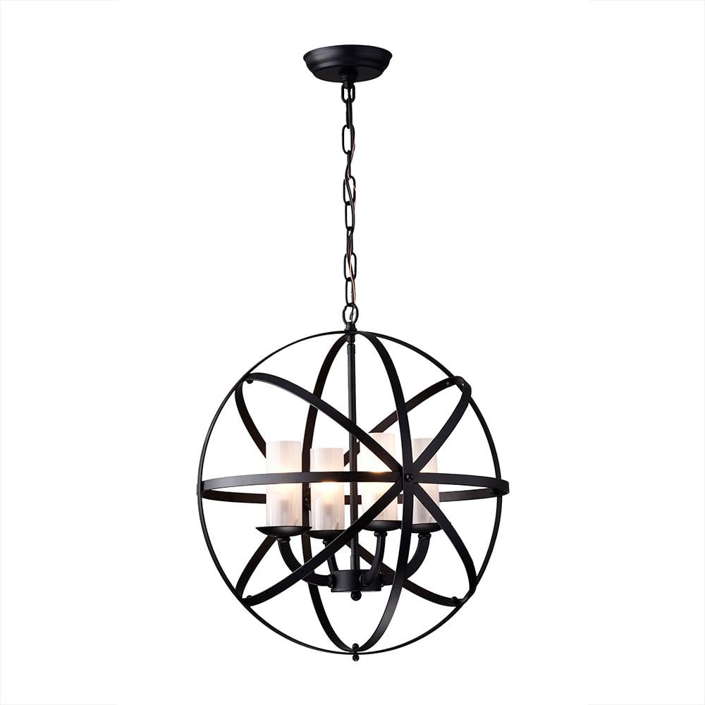 Mandisa 4-light Black-finish 18-inch Chandelier