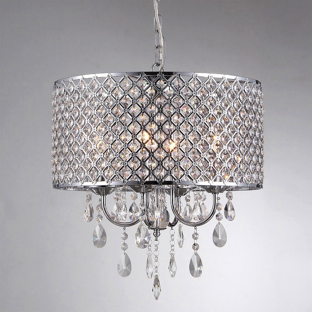 Indoor Chrome Finish Chandelier with Light Kit