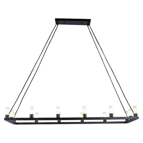 Indoor Matte Black Finish Chandelier with Light Kit