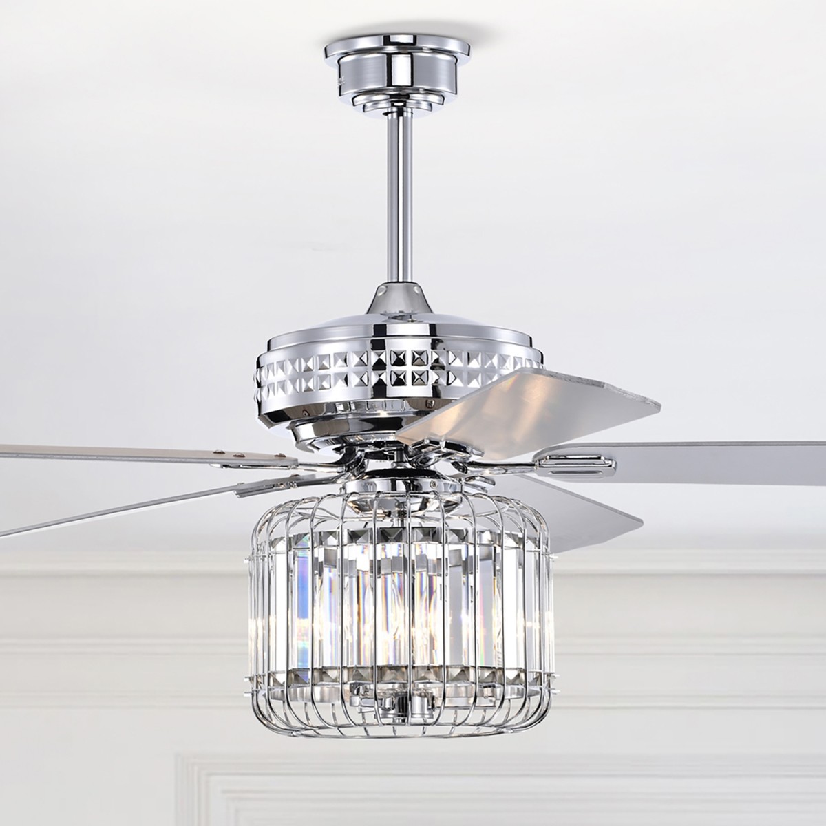 Ailen 52 in. 3-Light Indoor Chrome Finish Chandelier with Light Kit