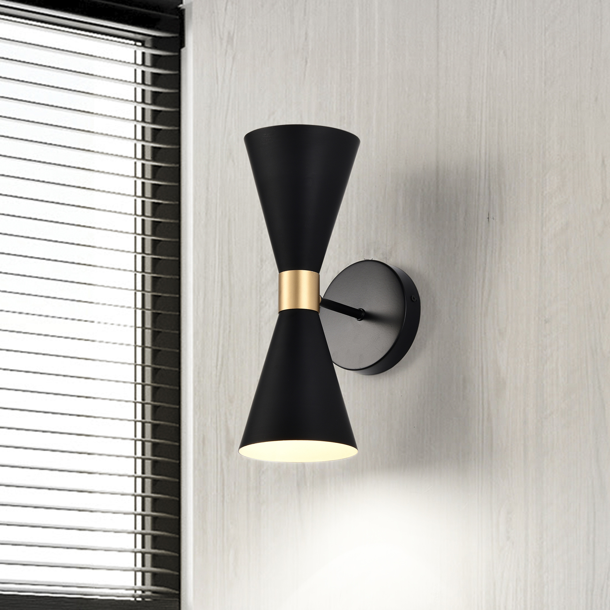 Smithy 5 in. 1-Light Indoor Matte Black Finish Wall Sconce with Light Kit