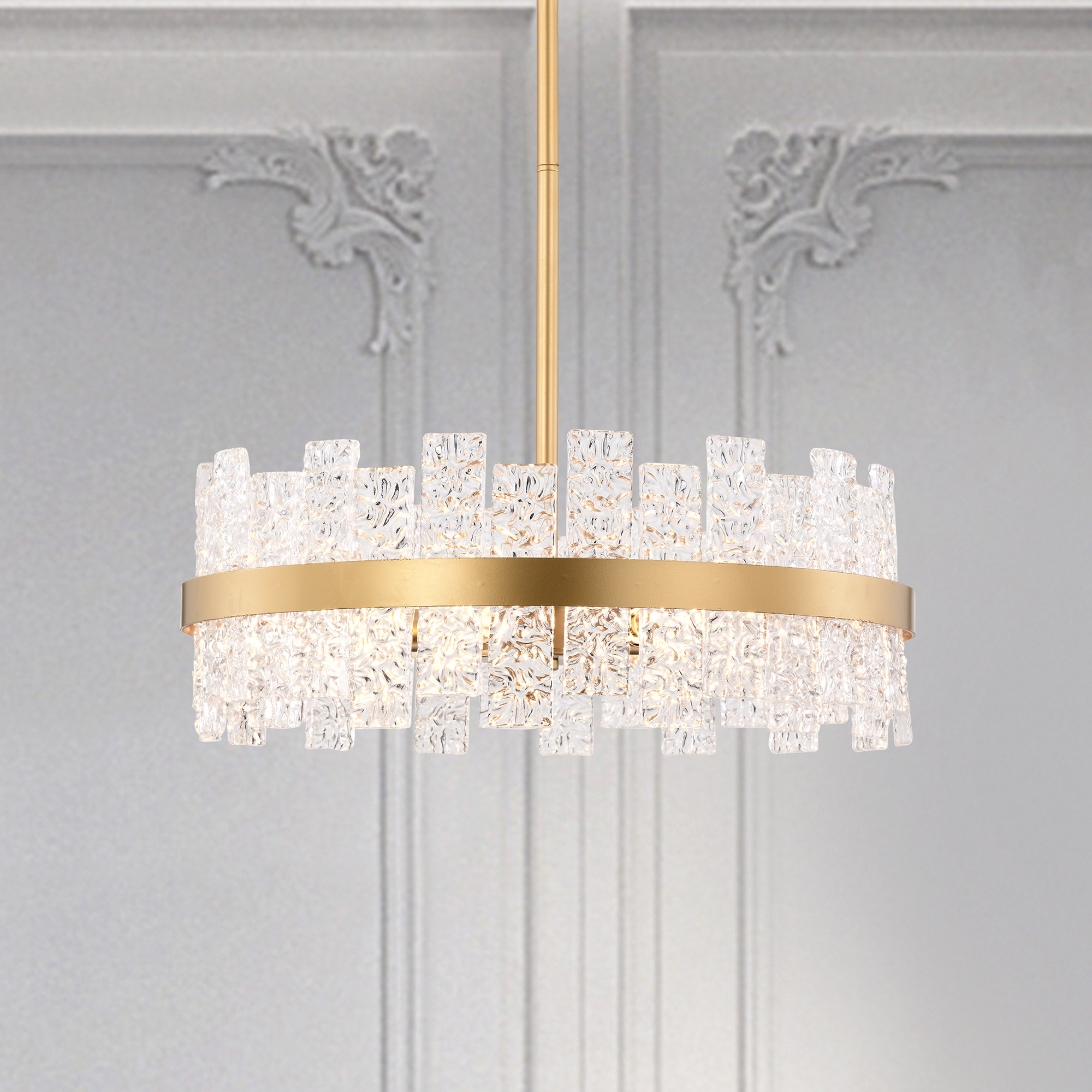 Ashling 20 in. 6-Light Indoor Matte Gold Finish Chandelier with Light Kit