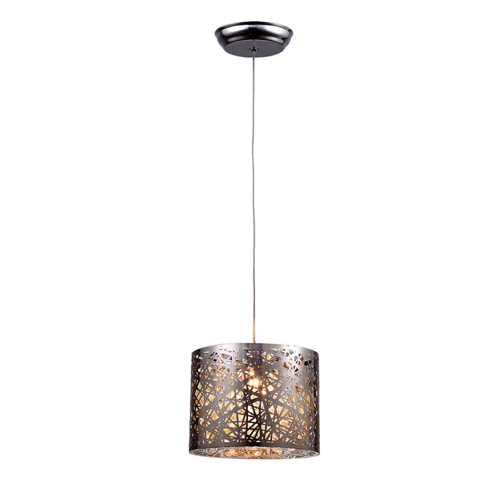 Evelyn 1-light Chrome 10-inch Crystal Pendant Lamp