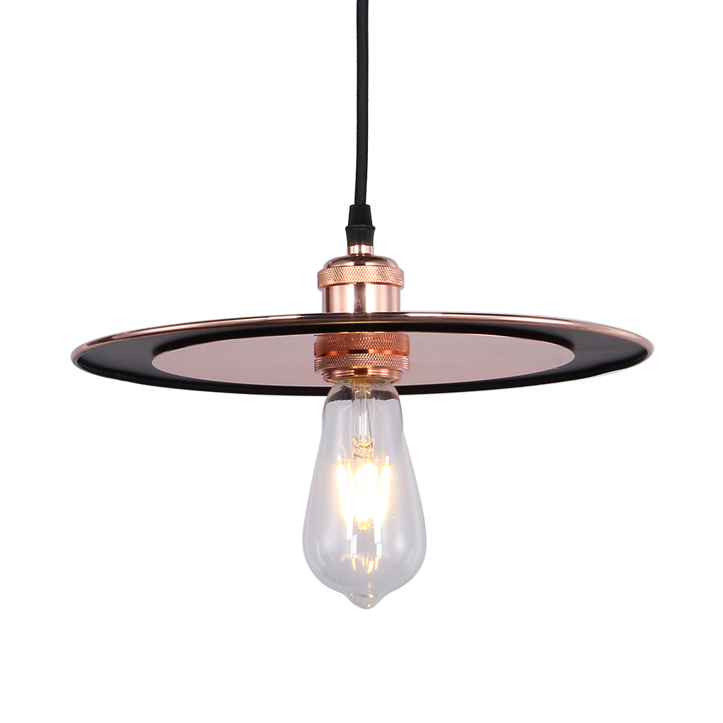 Kursh Copper Disk 1-light Pendant Pendant incl Edison Bulb