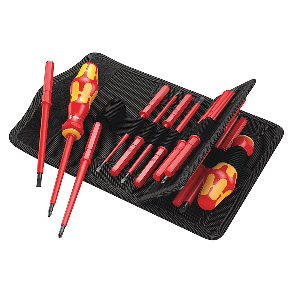 Wera VDE Insulated Slotted/Phillips/Square/Cabinet 17 Piece Set