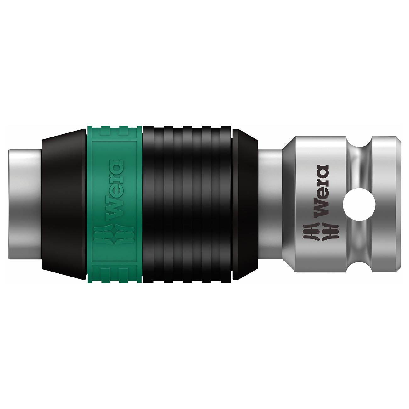 Wera Zyklop Bit Adapter 1/4" Square to 1/4" Hex with Quick-release Chuck (Length 1-1/2" (37mm))