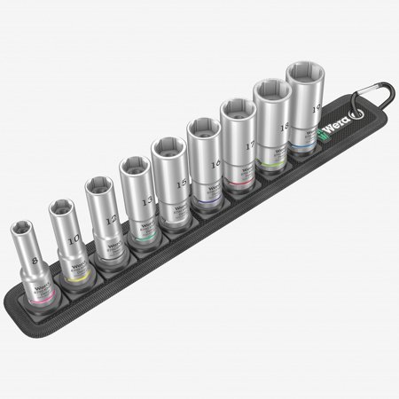 Wera Belt B 1 Zyklop Metric Deep Socket Set with Holding Function 3/8" Drive (9-Piece Set)