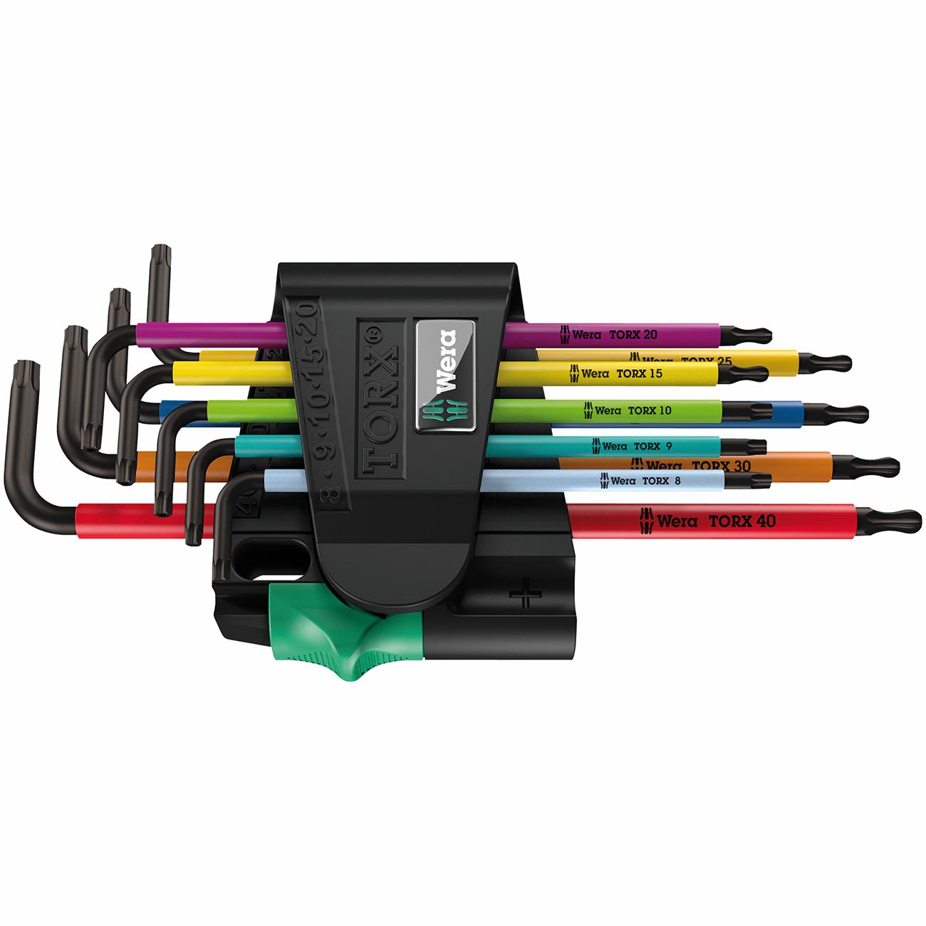 Wera TX BO Multicolour L-key set for Tamper-Proof TORX screws - BlackLaser (9 piece set)