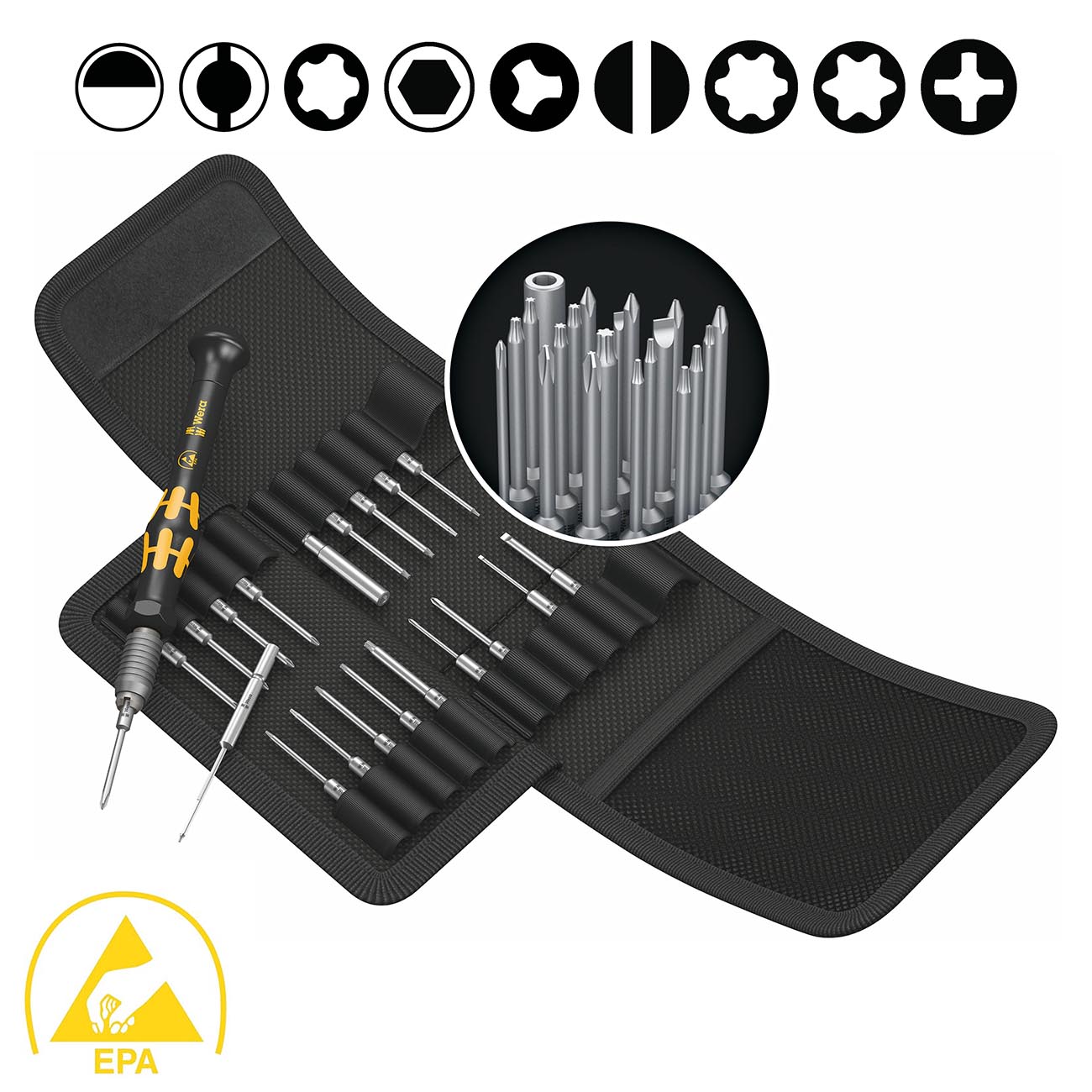 Wera ESD-Safe Bitholding Precision Screwdriver Set (21-Piece Set)