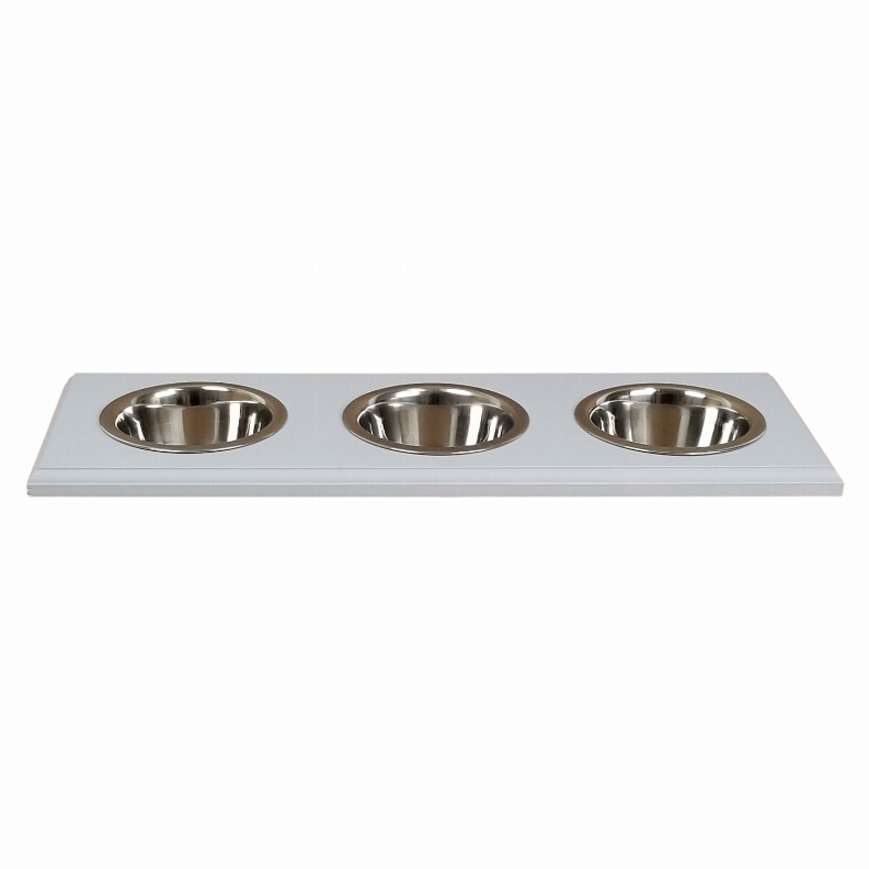 Champion Bowl Pet Food Holder - Three BowlsHalf PintPrimed Gray