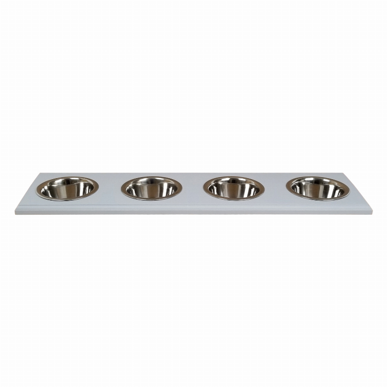 Champion Bowl Pet Food Holder - Four BowlsHalf PintPrimed Gray